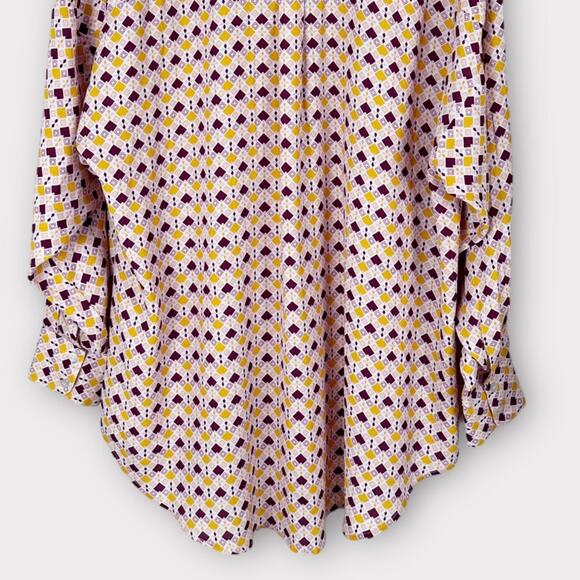 Charlie Holiday Maple Geometric Print Button Front Long Sleeve Oversized Shirt - Picture 11 of 15